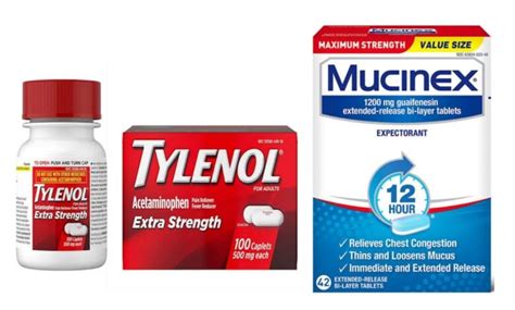Can i take tylenol with mucinex - Both TYLENOL ® Cold & Flu Severe and TYLENOL ® Cold & Flu and TYLENOL ® Cold Multi-Symptom products contain acetaminophen, dextromethorphan, and phenylephrine. Therefore, both products can be used to temporarily reduce fever and are also indicated for the temporary relief of minor aches and pains, headache, sore throat, nasal congestion, cough, sinus congestion, and sinus pressure.